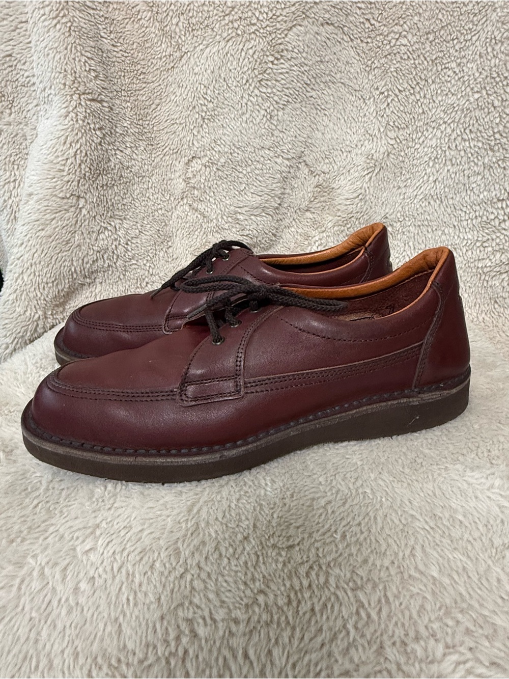Dexter Men's Sz 10m Natural Burgundy Leather Oxford Shoes